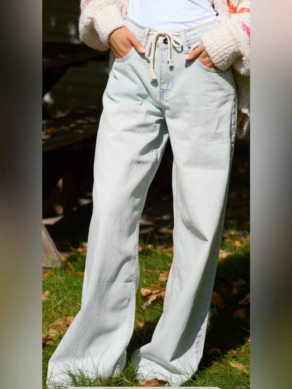 NWT Vintage Havana blue Wide Leg Jeans very soft like sweatpants fall trend Sz M